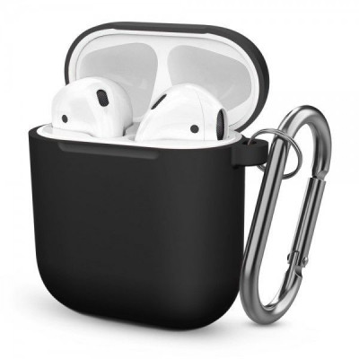 Husa Carcasa Casti Apple AirPods 2019 Neagra foto