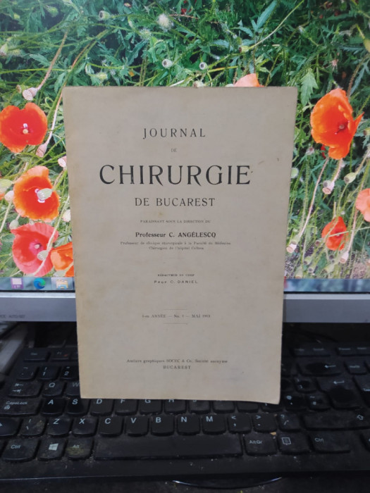 Journal de Chirurgie de Bucarest, 1-re anne no. 1, mai 1913, București 1913, 179