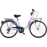 Bicicleta Dino Bikes 26&#039; City Summertime alb