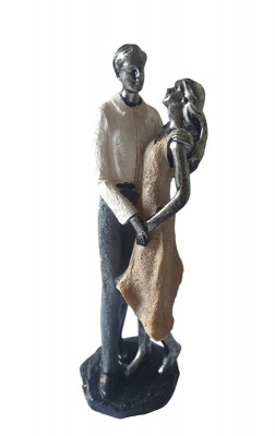 Statueta decorativa, Cuplu de Indragostiti, Multicolor, 21 cm, GXL010 foto