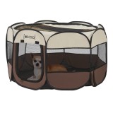 Tarc animale companie Telford 58 x 114 x 114 cm pliabil maro/crem [en.casa] HausGarden Leisure, [en.casa]