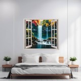 Folie imprimata color pentru decor perete locuinta, dimensiune 125 x 110cm, model: VIEW TO HAVEN 38, AVEX