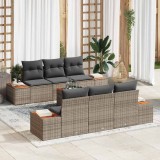 vidaXL Set de canapele pentru grădină cu pernă 7 pcs Gri Rattan poli 3356699