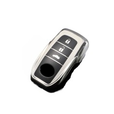 Husa Cheie Compatibila cu Toyota Yaris Cross 2022-2023, 3 Butoane, Tpu, Gri