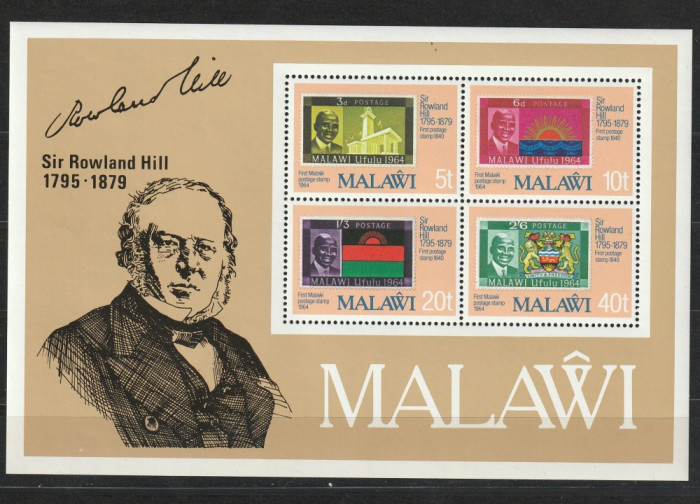 Parintele primelor timbre Rowland Hill ,Malawi.
