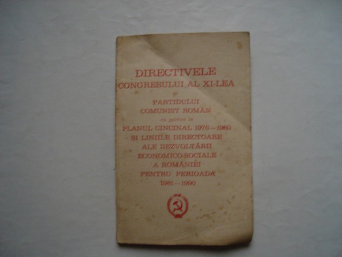 Directivele congresului al XI-lea si PCR cu privire la planul cincinal 1976