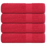 vidaXL Prosoape de m&acirc;nă 4 buc Roșu 50x100 cm 360 g/m&sup2; 100% bumbac