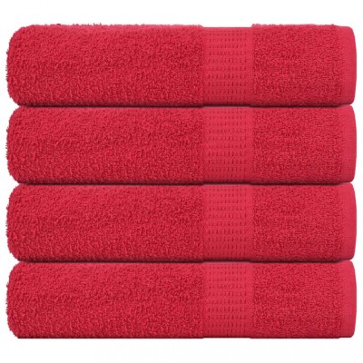 vidaXL Prosoape de m&amp;acirc;nă 4 buc Roșu 50x100 cm 360 g/m&amp;sup2; 100% bumbac 136927 foto