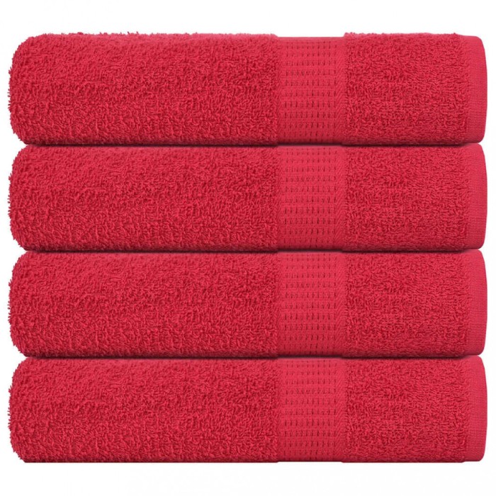 vidaXL Prosoape de m&acirc;nă 4 buc Roșu 50x100 cm 360 g/m&sup2; 100% bumbac 136927