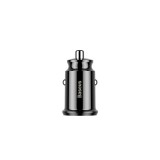 Baseus Grain Grain &icirc;ncărcător USB dublu pentru brichetă 3.1A negru (CCALL-ML01)