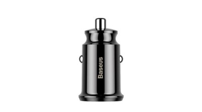 Baseus Grain Grain &amp;icirc;ncărcător USB dublu pentru brichetă 3.1A negru (CCALL-ML01) foto