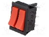 Intrerupator ON-ON + ON-ON, 2 pozitii, SPDT x2, SCI - R13-90P-CC-01-BRR