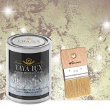 Vopsea decorativa de Lux, Argentina, cu Efect 3D Stelat, Bej Gold, 1 Litru si Pensula inclusă-Toro Decor, YaYa Color