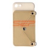 Husa iPhone SE 2020 Tip Portofel cu Snur, TPU, Beige - Protectie Completa si Acces Facil