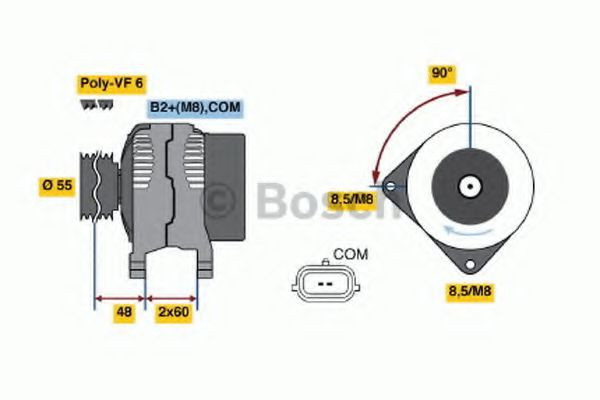 Generator / Alternator RENAULT MEGANE III Hatchback (BZ0) (2008 - 2016) BOSCH 0 986 049 030