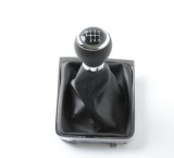 Cumpara ieftin Nuca schimbator auto cu manson imitatie piele neagra compatibil Vw Passat B6 2005-2010, 6 trepte