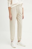 Armani Exchange pantaloni de trening femei, culoarea bej, neted, XW000089 AF10172