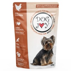 Hrana umeda caini, Dog Joy, plic 100 g, toate taliile, adult, carne de pui