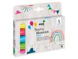 Marker pentru textile Junior , varf mediu, 5 bucati set, +6 ani, Kreul