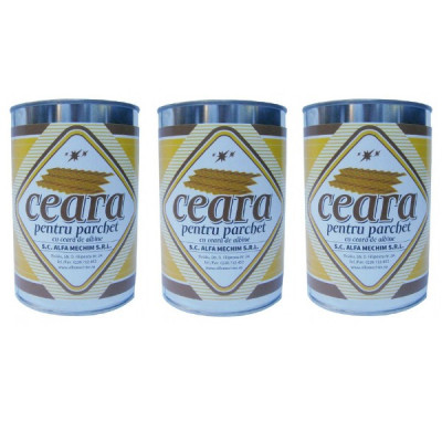 3 x Ceara parchet incolora solida 1kg, Ceara pentru lustruire pardoseli din lemn foto