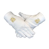 M?nu?i Albe cu Simbol Auriu ?i Ramuri de Laur Argintii - Bumbac 100% - M, L, XL