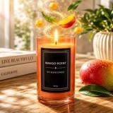 Lumanare parfumata cu mango in pahar de sticla, &Oslash;8x10,5cm, 200g, CMCLASS