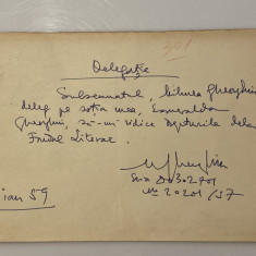 Mihnea Gheorghiu - document vechi - manuscris, semnatura olografa