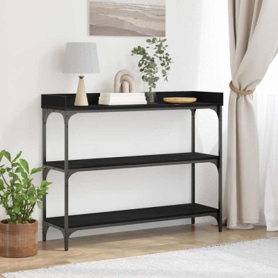 vidaXL Masă de Consolă cu raft Stejar negru 100 x 30 x 80 cm 863569 foto