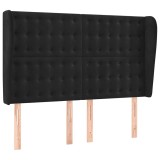 Cumpara ieftin Tablie de pat cu aripioare, negru, 147x23x118/128 cm, catifea