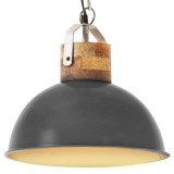 Cumpara ieftin Lampă suspendată industrială, gri, 32 cm, mango, E27, rotund