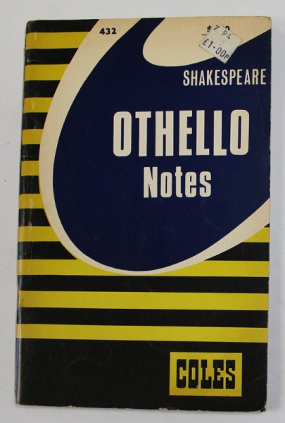 NOTES OF SHAKESPEARE &#039;S &#039;&#039; OTHELLO &#039;&#039; by M.J. CHRISTIE , 1976