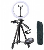 Cumpara ieftin Trepied universal telefon,camera,Ring Light 102 cm + lampa 26 cm + accesorii