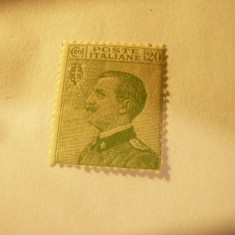 Timbru Italia 1925 Rege V.Emanuel III 20C verde sarniera
