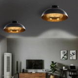 Lustre, 2 buc., negru si auriu, semisferic, E27 GartenMobel Dekor, vidaXL