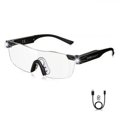 Ochelari Cu Lupa, Zoom Vision, LED-uri Ultra Bright, Re&icirc;ncărcabili USB, Compatible Cu Ochelari De Prescripție, Negru