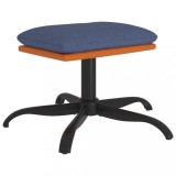 Cumpara ieftin Taburet, albastru, 60x60x36 cm, material textil si piele eco