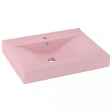 Cumpara ieftin Chiuveta baie lux orificiu robinet roz mat 60x46 cm ceramica
