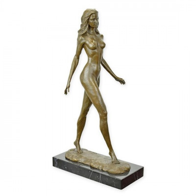 Nud- statueta mare din bronz pe un soclu din marmura BX-50 foto