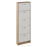 Cumpara ieftin Pantofar mdf stejar sonoma alb Mobi 58x18x170.2 cm