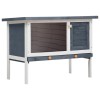 Cușcă Iepuri vidaXL Exterior 1 Nivel Lemn Gri 90x45x65cm, Rezistentă Intemperii