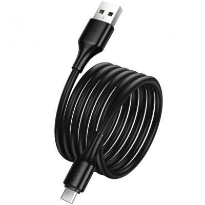 Cablu Date si Incarcare USB-A - microUSB HOCO X120, 18W, 1m, Negru foto