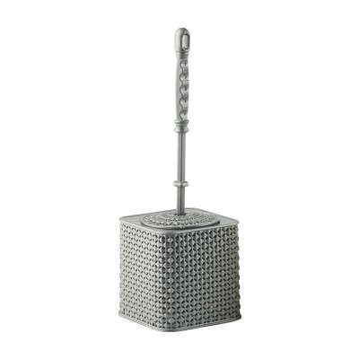 Perie WC cu suport, din plastic, Y439, gri foto