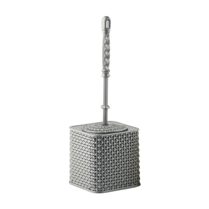 Perie WC cu suport, din plastic, Y439, gri
