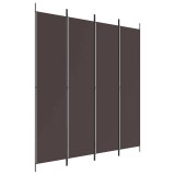 Cumpara ieftin Paravan de camera cu 4 panouri, maro, 200x220 cm, textil