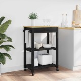 VidaXL Troler de Bucătărie Simplu Negru 88,5 x 40 x 60 cm 42027036