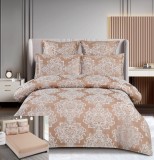 Lenjerie Pat Jacquard Lucky Jx004, Jacquard, 6 Piese, Fara Elastic, Bej, Crem