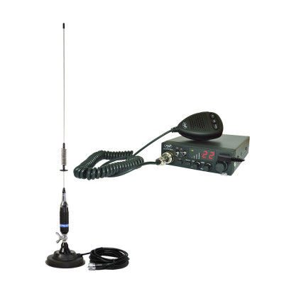 Pachet statie radio CB PNI ESCORT HP 8001L ASQ + Antena CB PNI S75 cu magnet foto