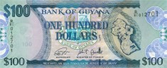 GUYANA █ bancnota █ 100 Dollars █ 2019 █ P36d █ semnatura 16 █ UNC █ necirculata
