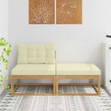 vidaXL 2 Bucată Taburet pentru exterior Poliester Alb 901551