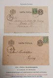 Romania 1879/1880 - Carti postale circulate GALATI-BERLIN si FALTICENI-LEIPZIG tus albastru